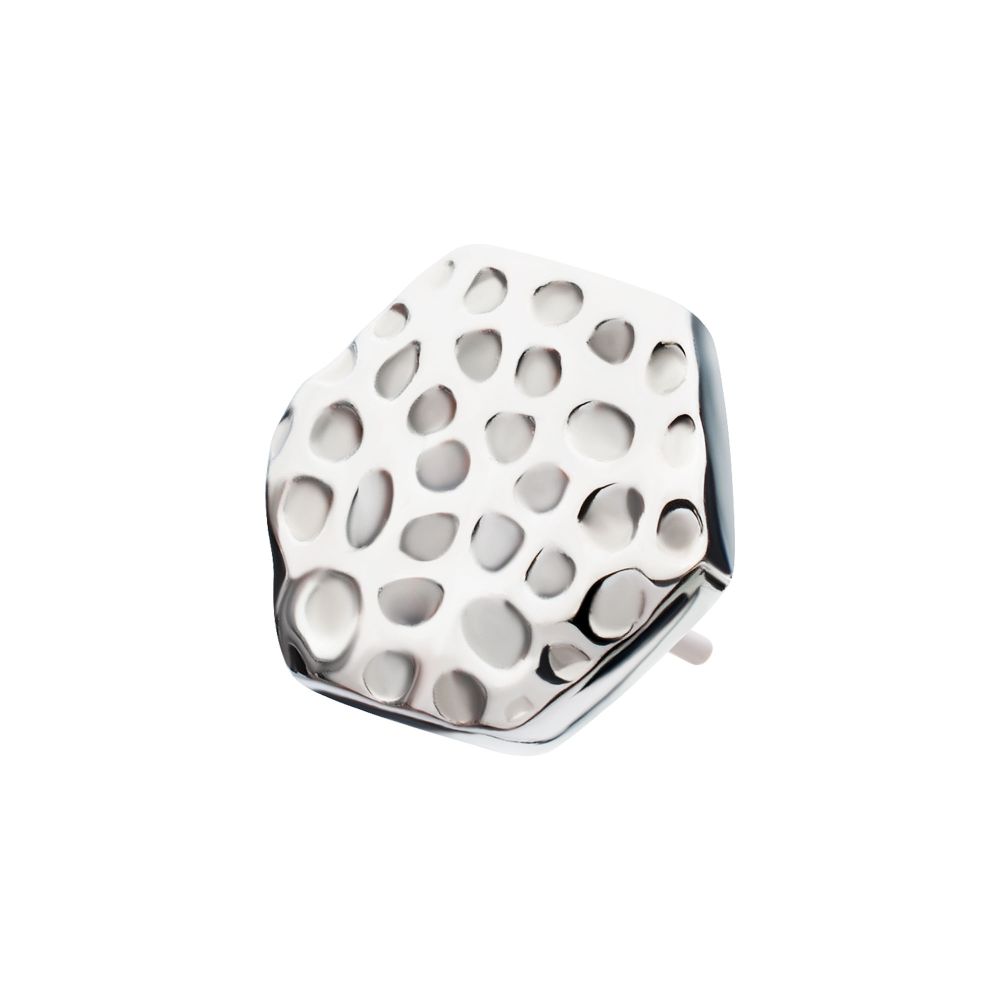 Titanium Threadless Hammered Hexagon Top