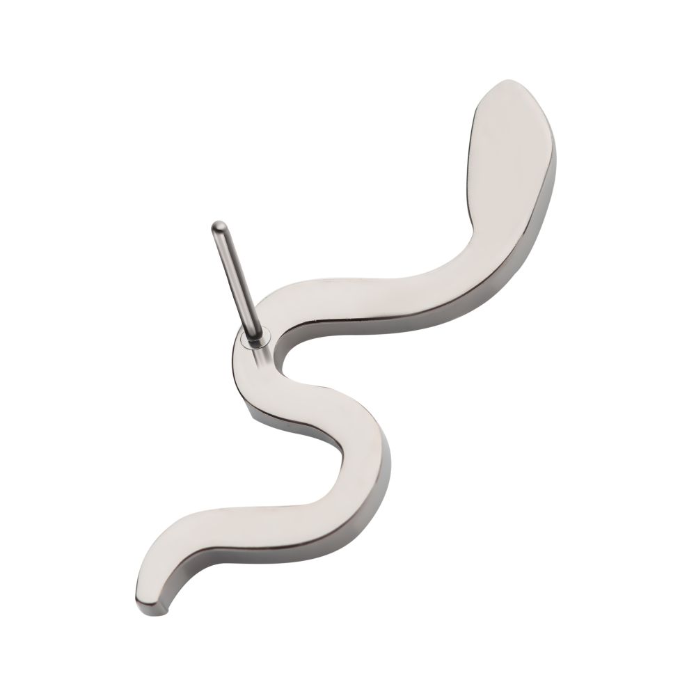 Titanium Threadless with Pave Set CZ Snake Top