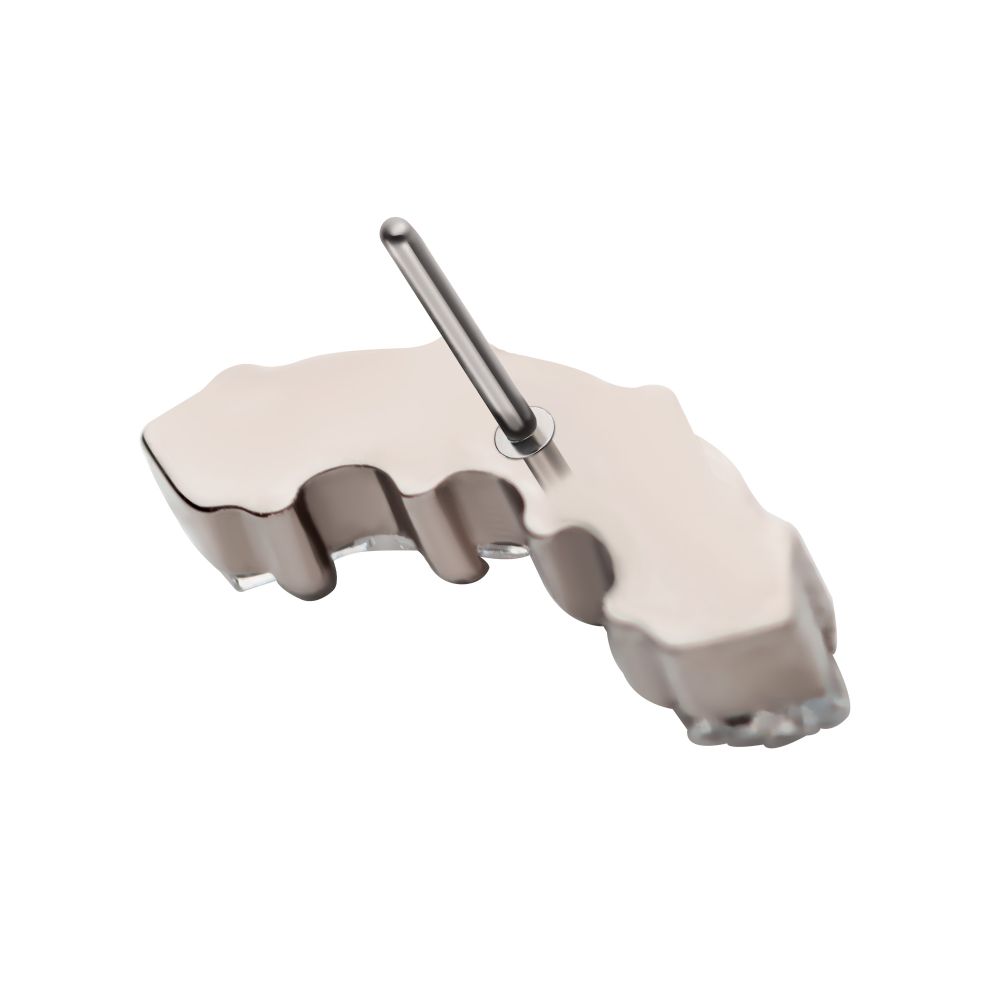 Titanium Threadless Prong Set Trapezoid CZ 4-Cluster Top