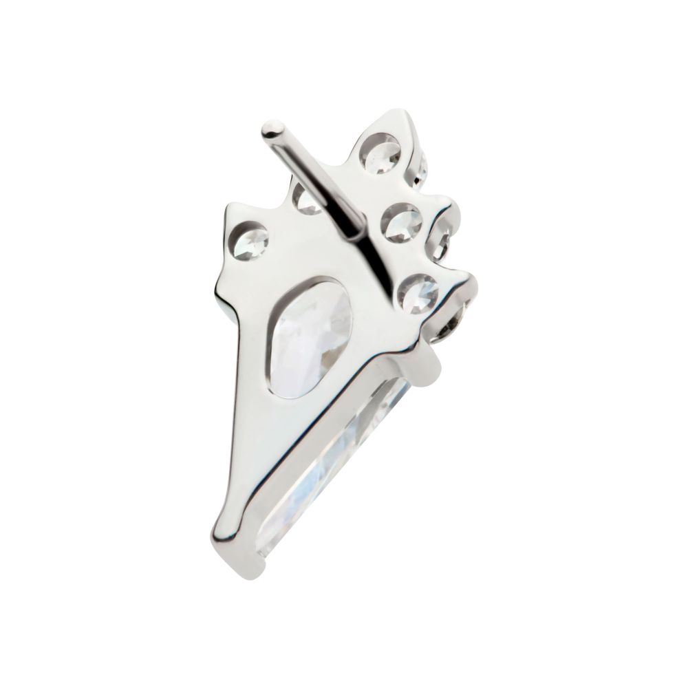 Titanium Threadless Kite Shape with 5-Cluster Round CZ Gem Top