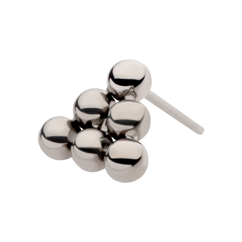 Titanium Threadless 6 Beads Pyramid Shape Top