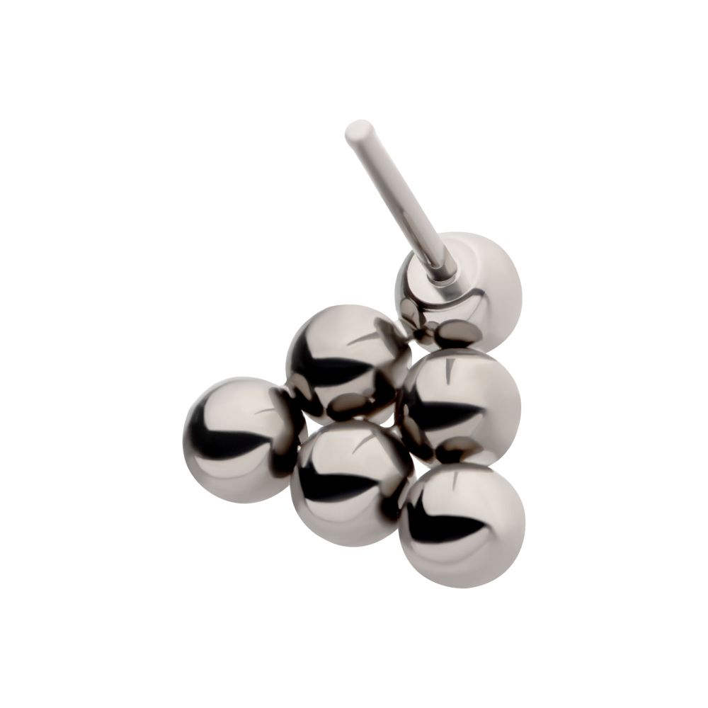 Titanium Threadless 6 Beads Pyramid Shape Top