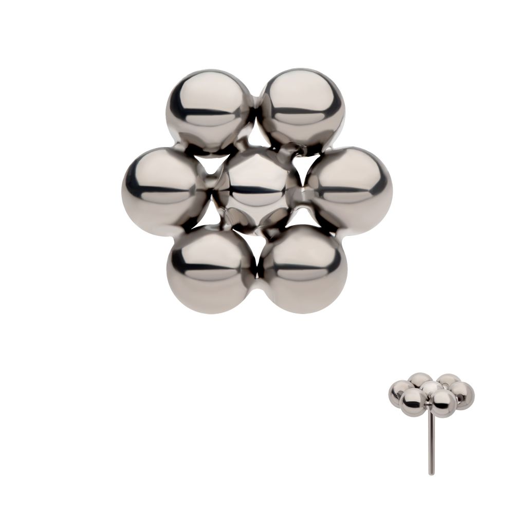 Titanium Threadless 7 Beads Hexagon Shape Top