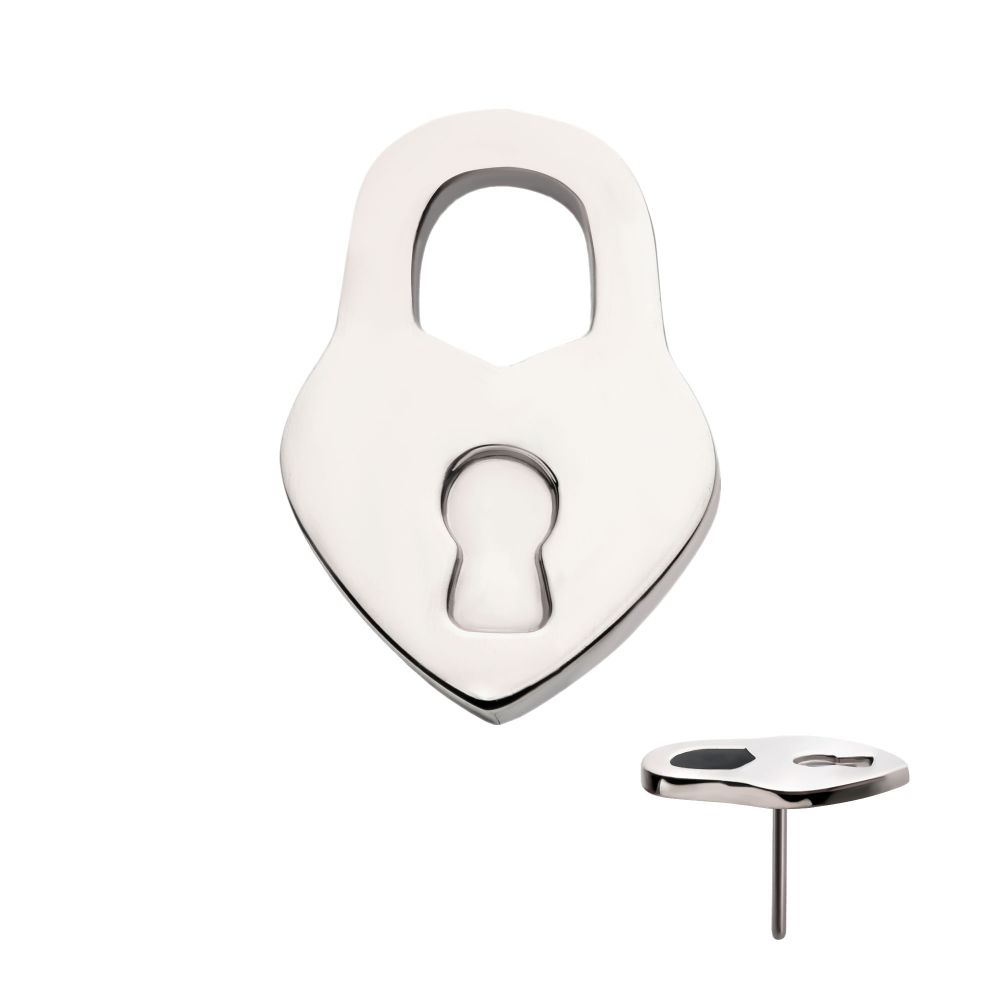 Titanium Threadless Heart Lock Top