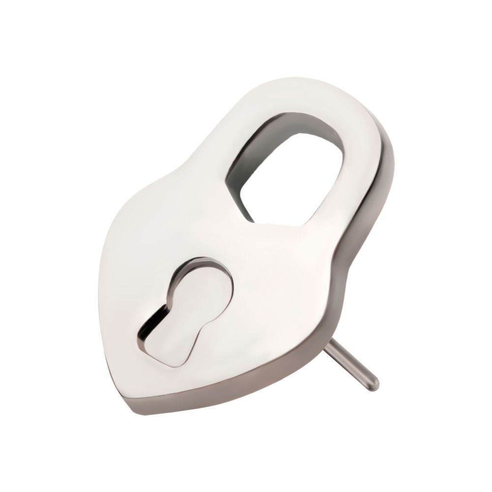 Titanium Threadless Heart Lock Top