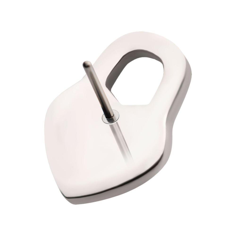 Titanium Threadless Heart Lock Top