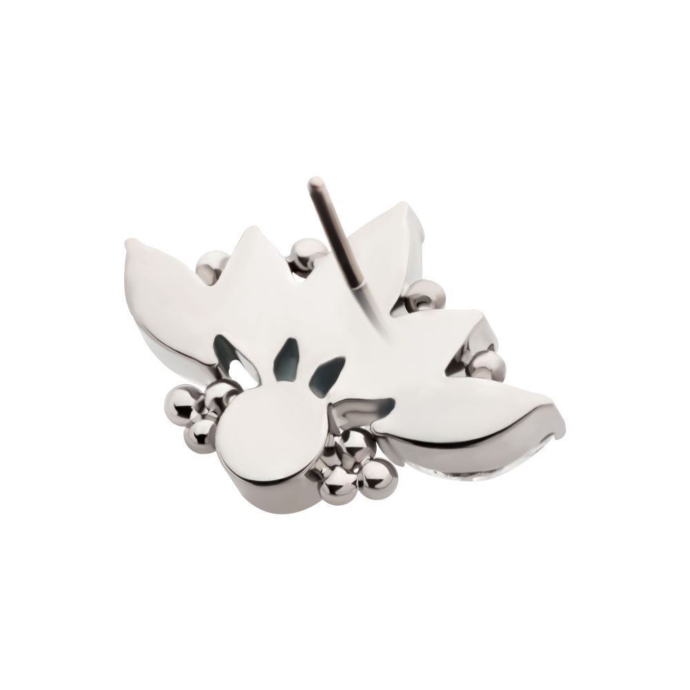 Titanium Threadless 5-Cluster Prong Set Marquise CZ Top with Beads & Bezet Set Round CZ