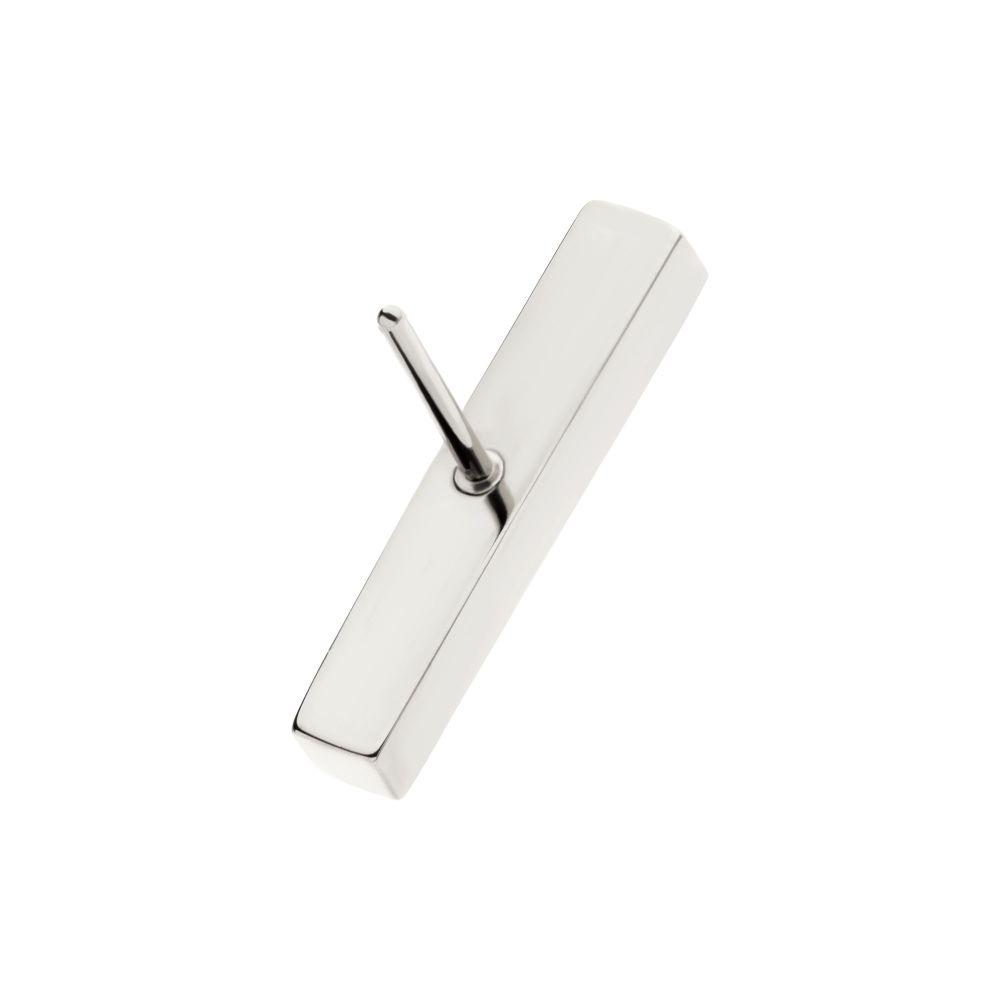 Titanium Threadless Prong Set Rainbow CZ 6-Cluster Bar Top