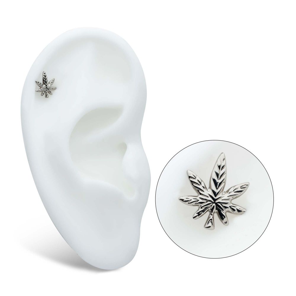 Titanium Threadless Pot Leaf Top