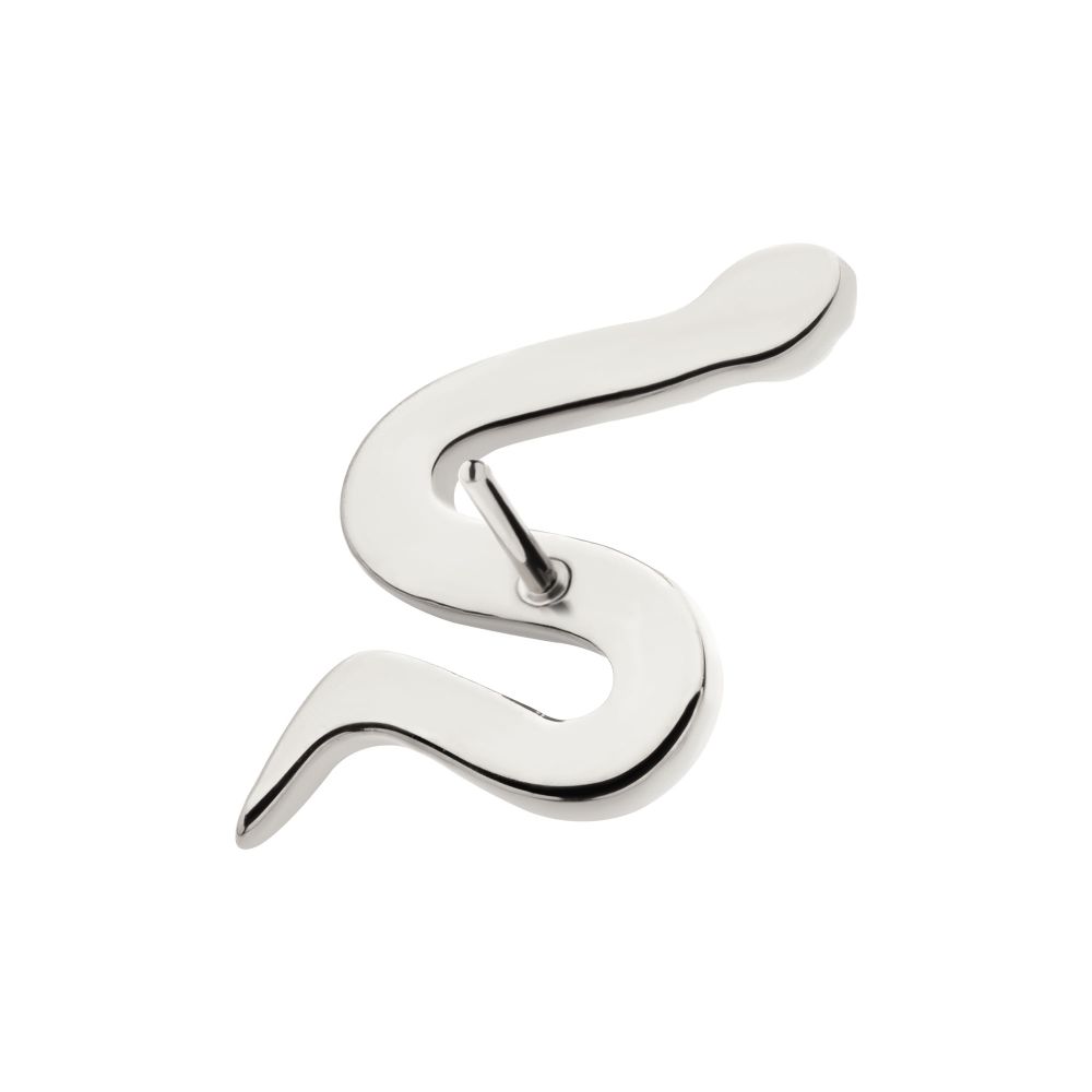 Titanium Threadless Pave Set 13 Clear CZ Snake Top