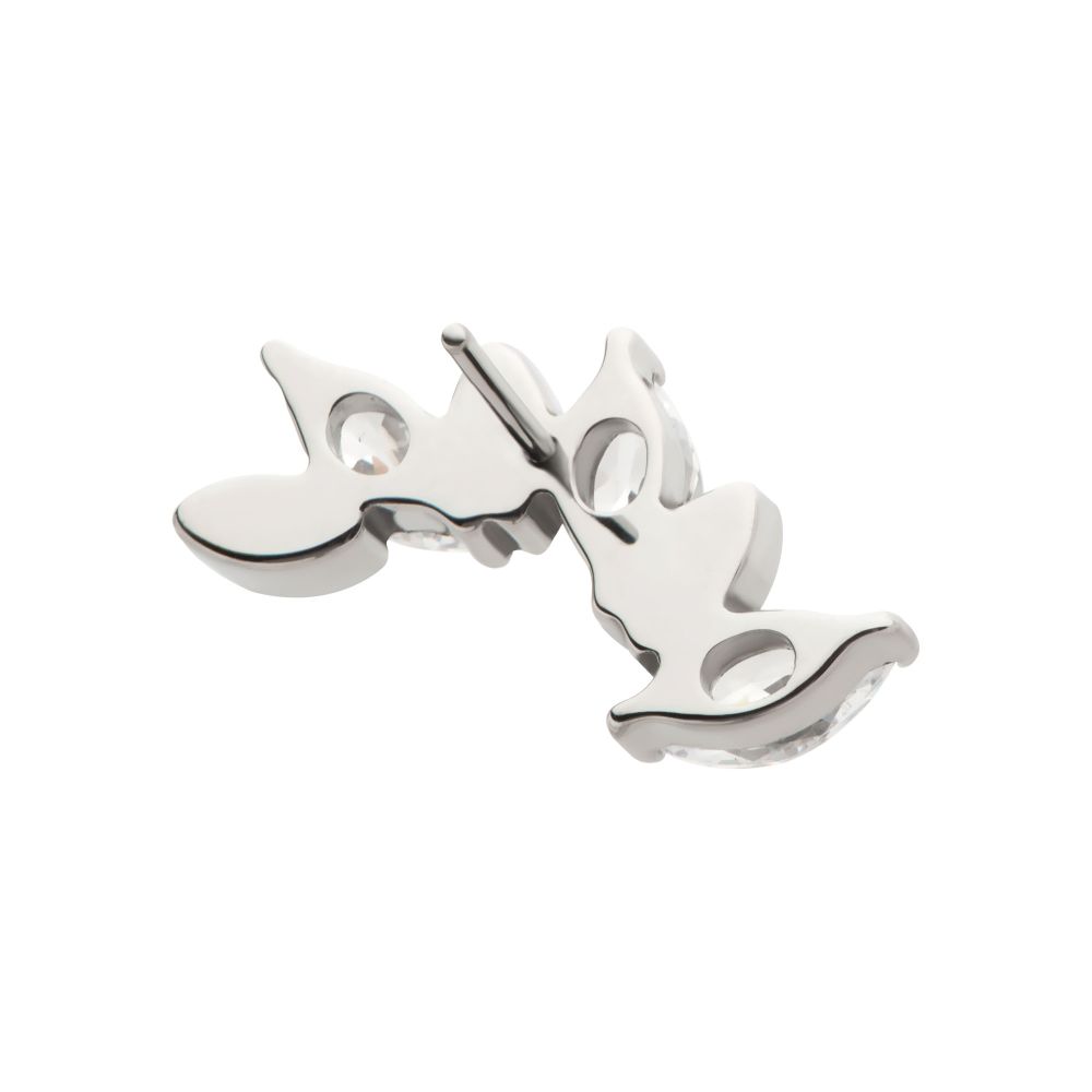 Titanium Threadless Oscillating Marquise CZ Gem 6-Cluster Top