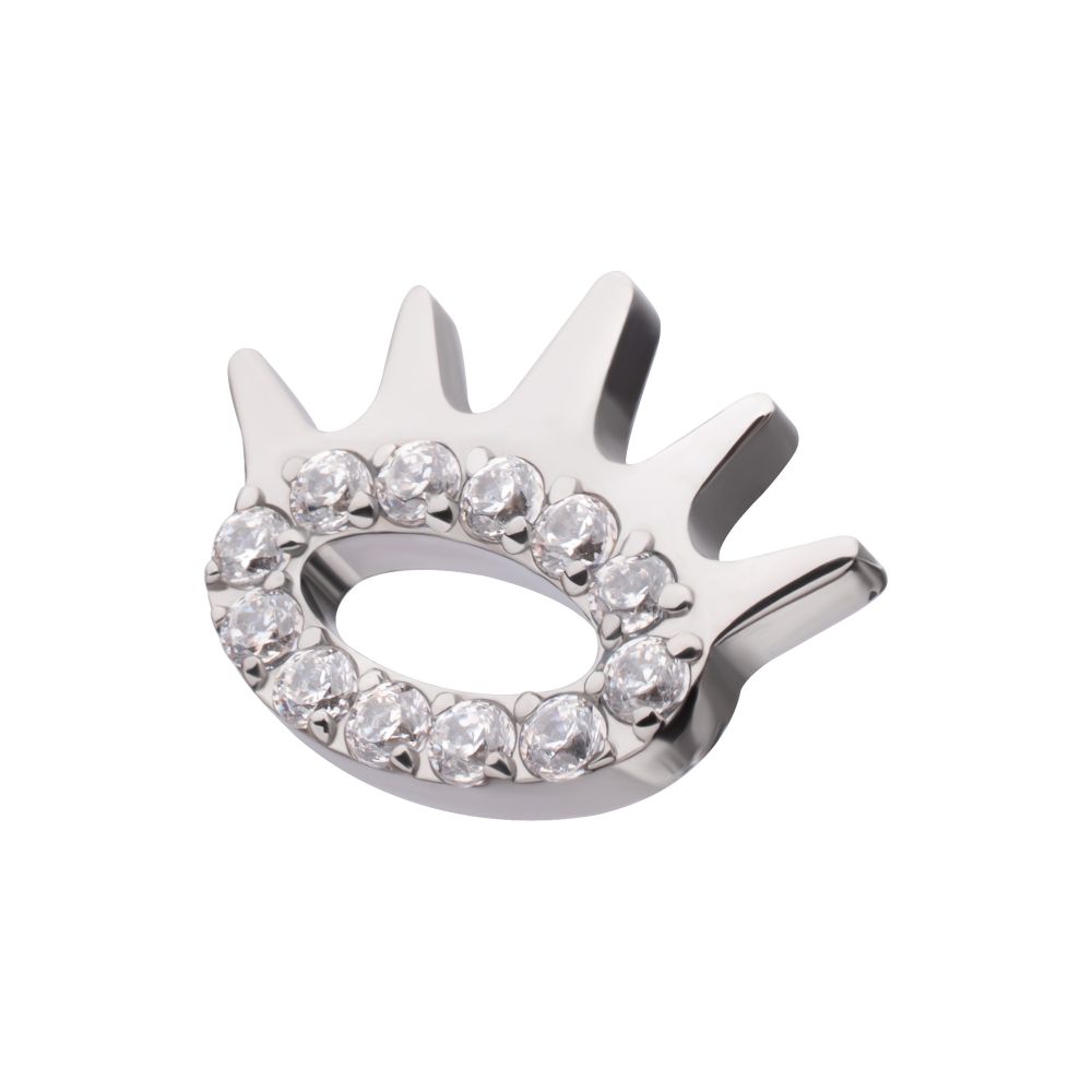 Titanium Threadless Prong Set Gem Eye and Lash Top