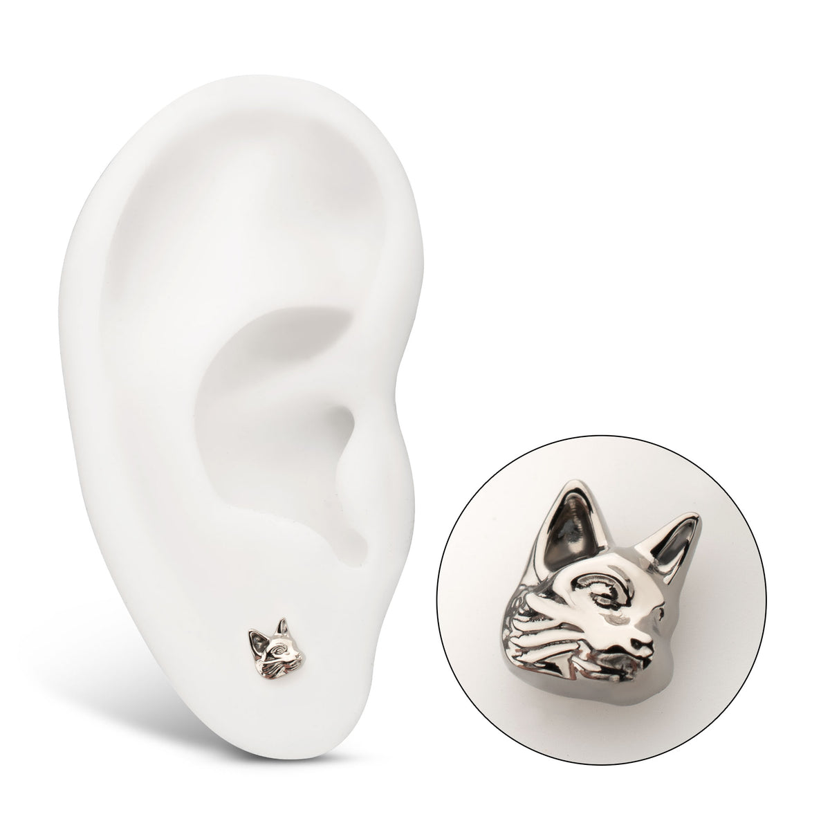 Titanium Threadless Low Profile 3D Cat's Head Top
