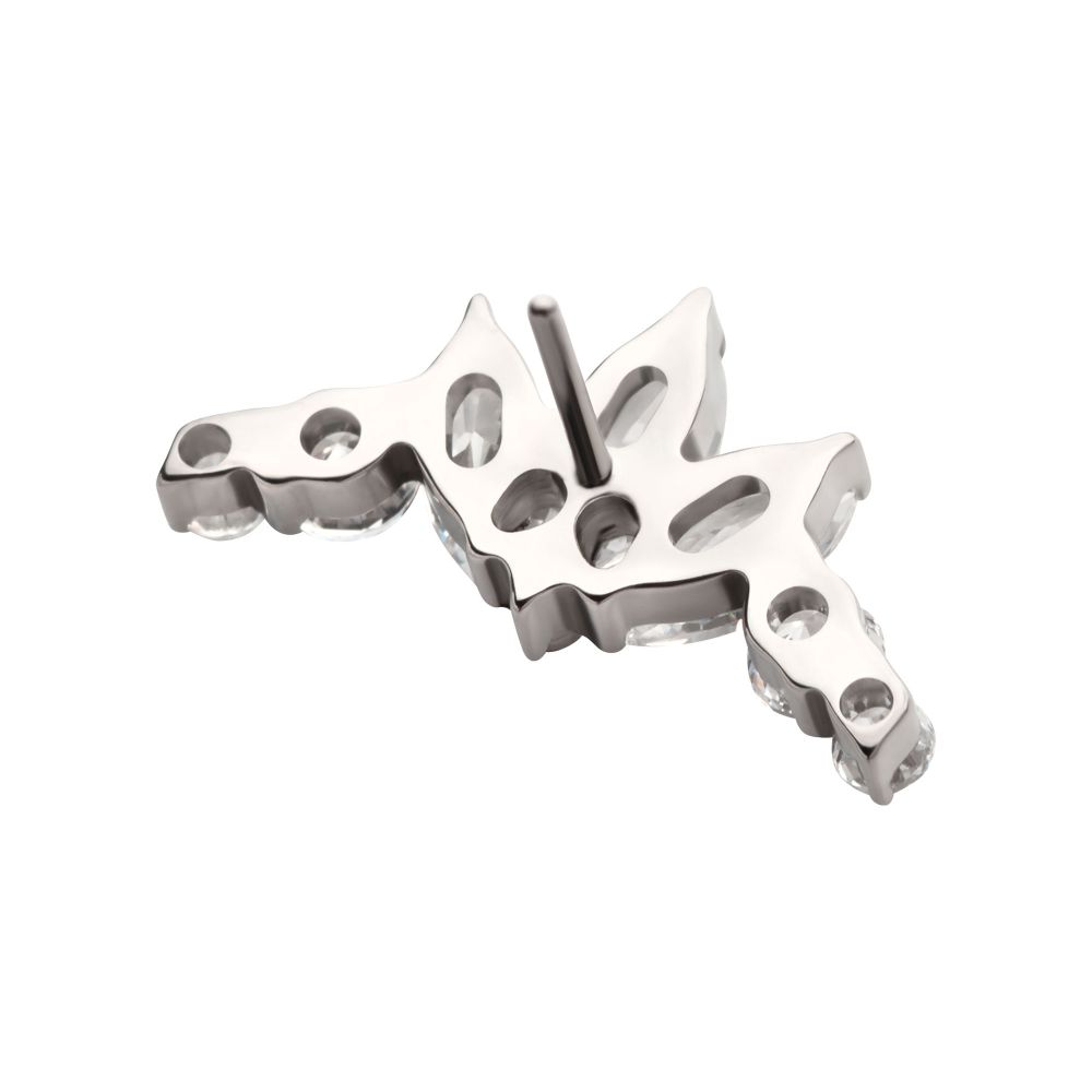 Titanium Threadless Crown Shape Top with Clustered Prong Set Round & Marquise CZ