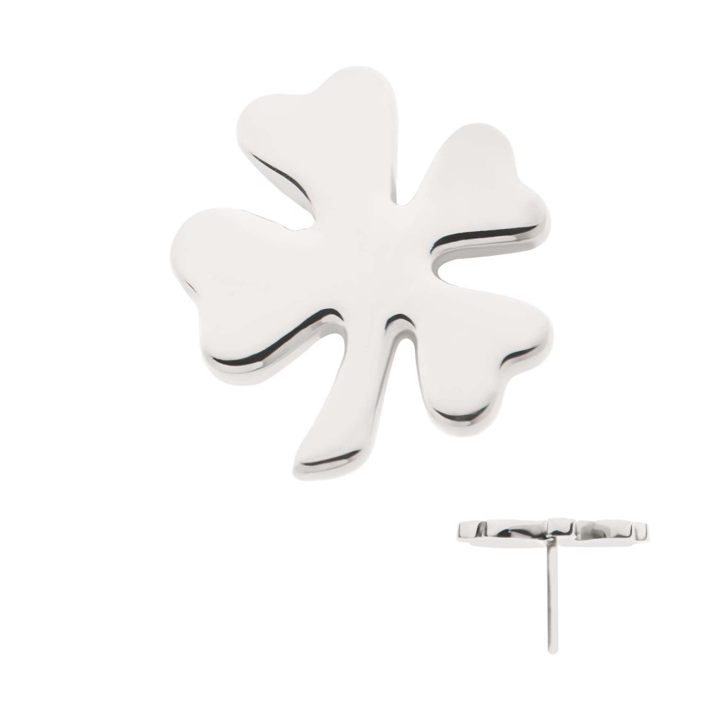 Titanium Threadless 4-Leaf Clover Top
