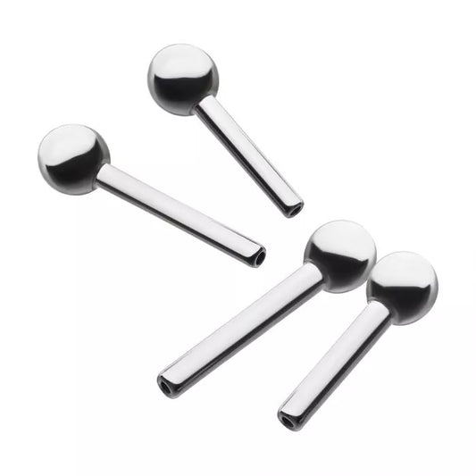 Titanium Threadless Straight Barbell with one Attached Ball
