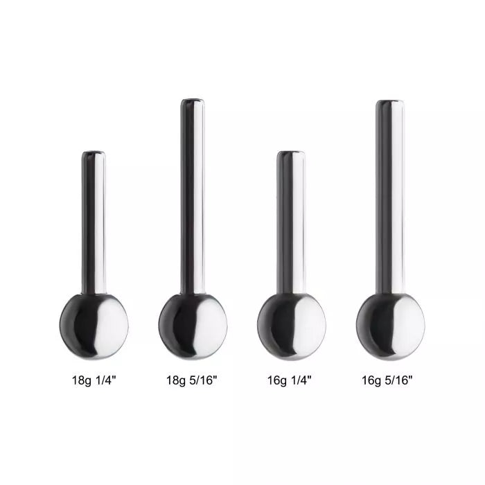 Titanium Threadless Straight Barbell with one Attached Ball