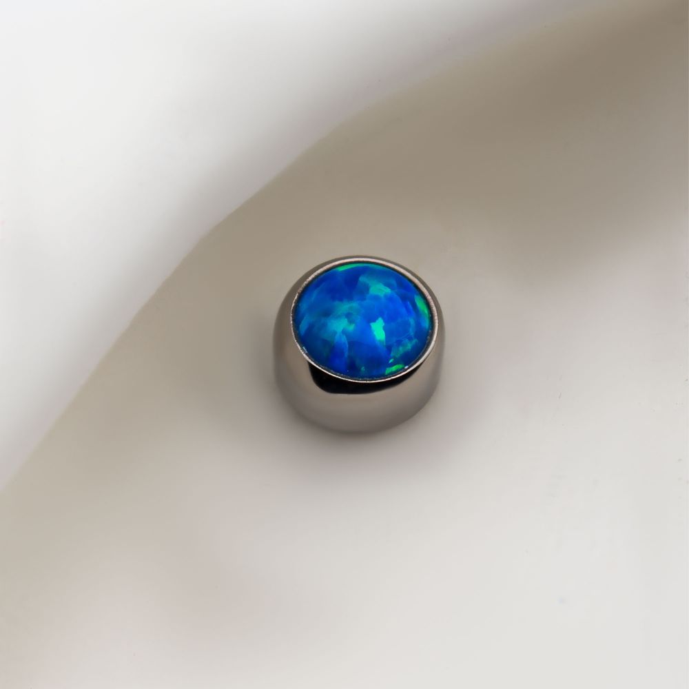 Titanium Threadless with Bezel Set AAA CZ Top