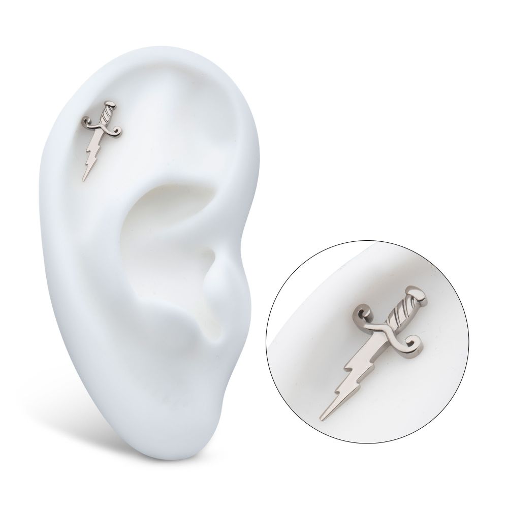 Titanium Threadless Dagger with Lightning Blade Top