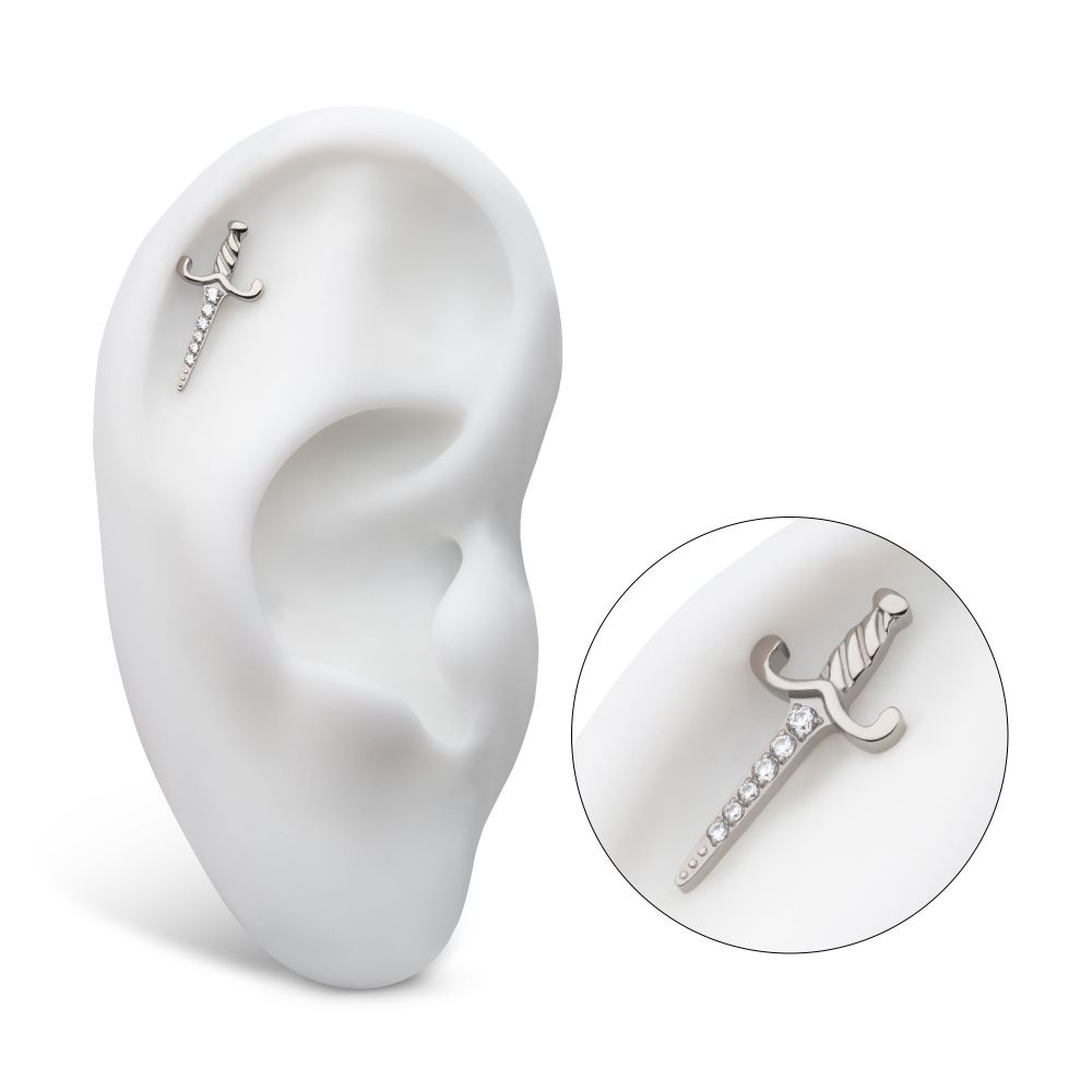 Titanium Threadless Dagger with 6-Gem Blade Top