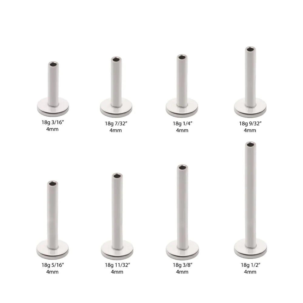 Titanium Threadless Labret 4mm Base
