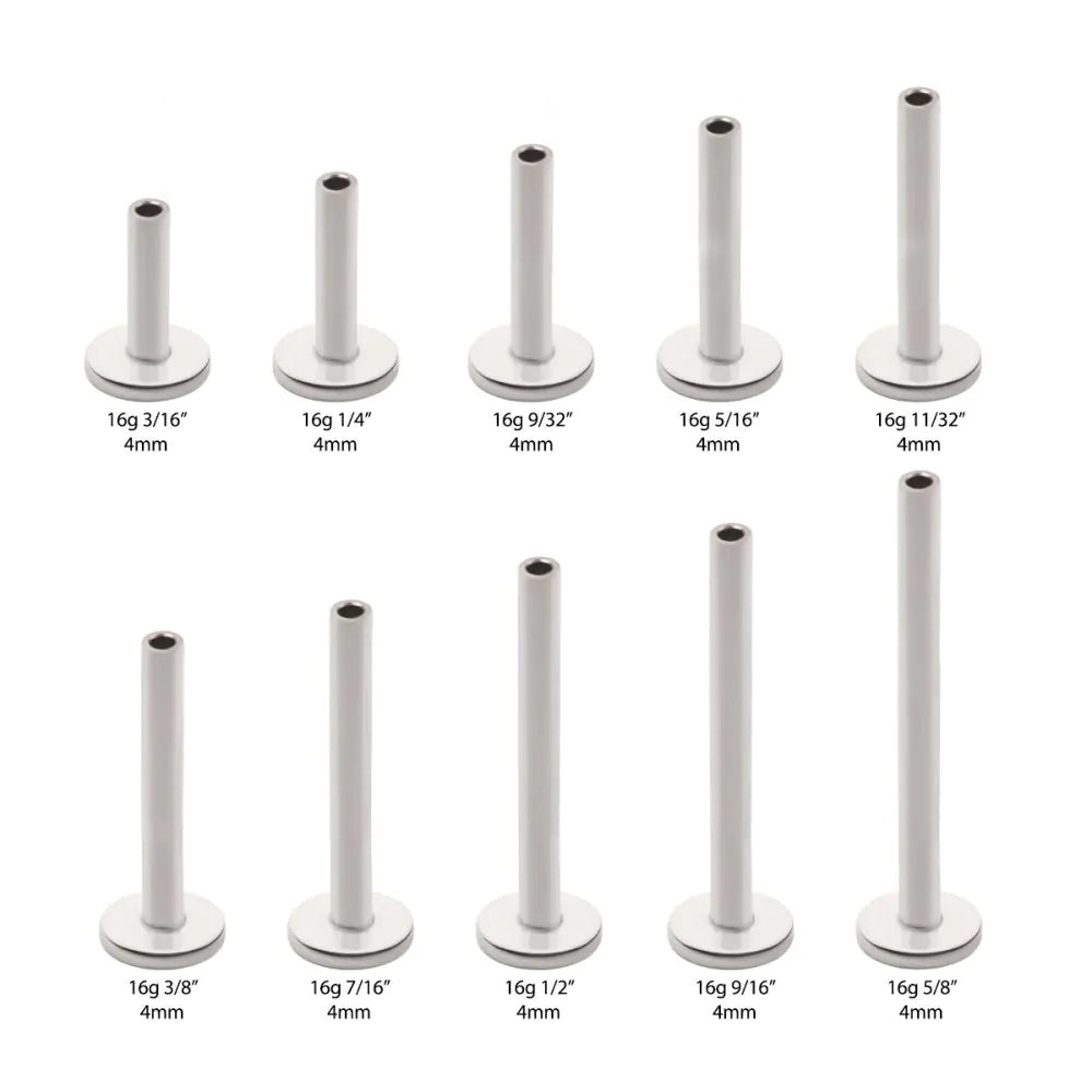 Titanium Threadless Labret 4mm Base
