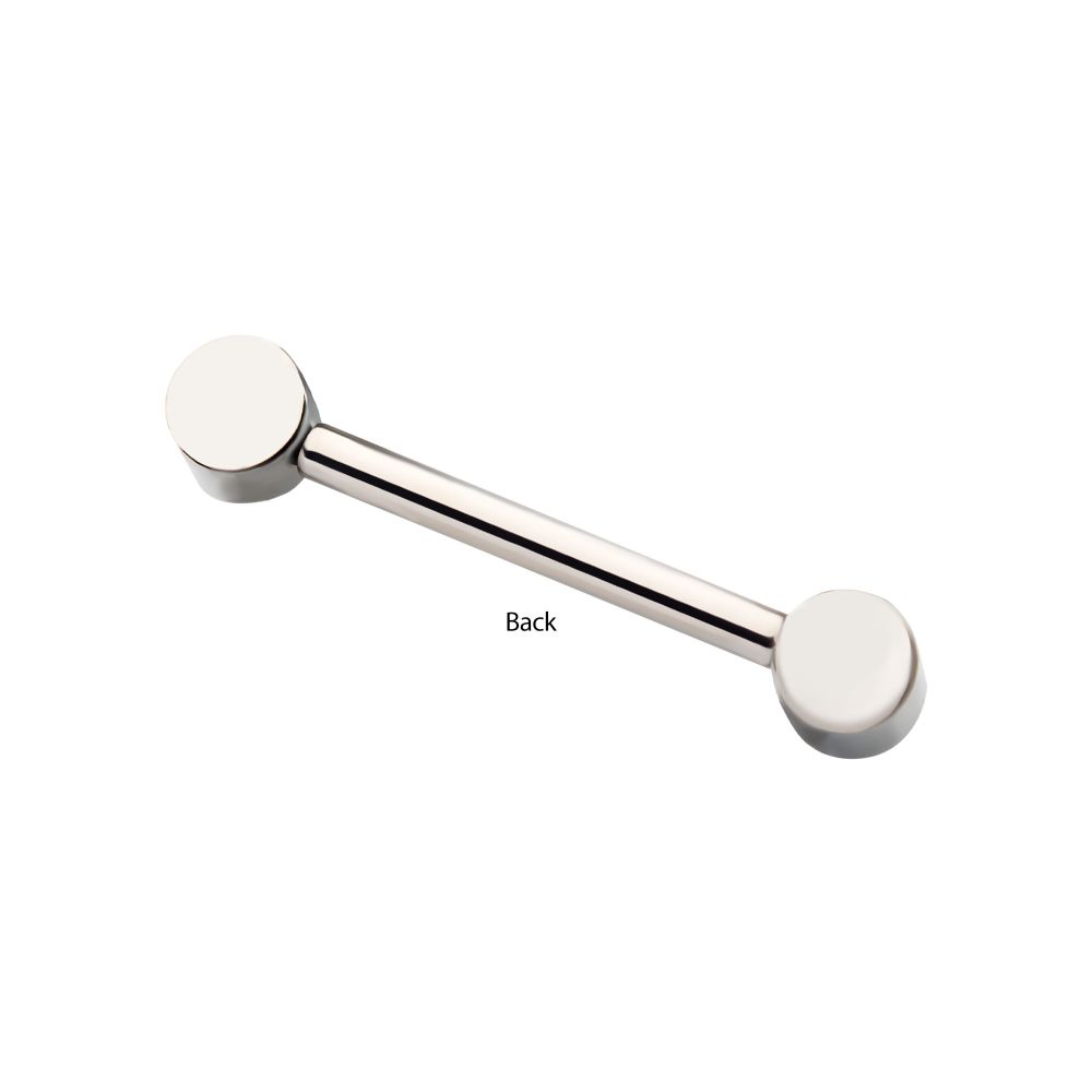 Titanium with One Side Fixed & One Side Threadless Nipple Barbell with Bezel Set CZ/Opal Ends