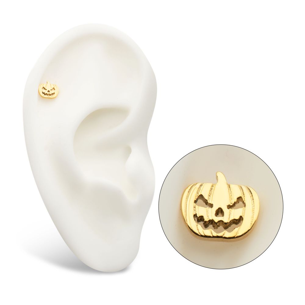 24Kt Gold PVD Titanium Threadless Pumpkin Top