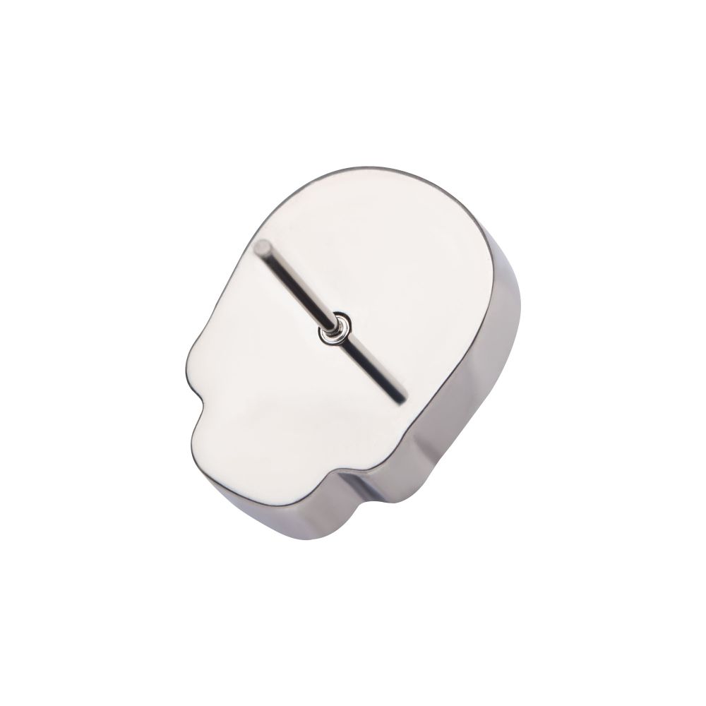 Titanium Threadless with Skull Glass Top