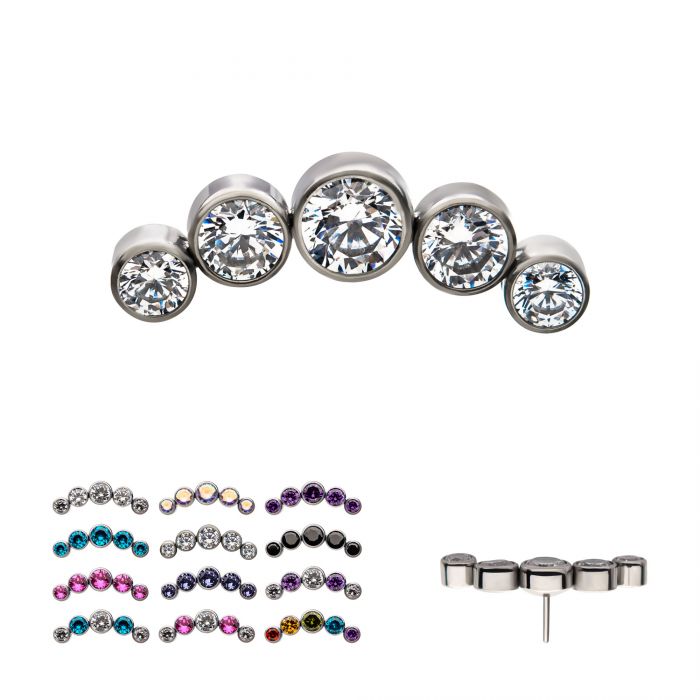Top- 13mm (L) x 4mm (W) x 3.3mm (H) Clear Swarovski Zirconia $11.00