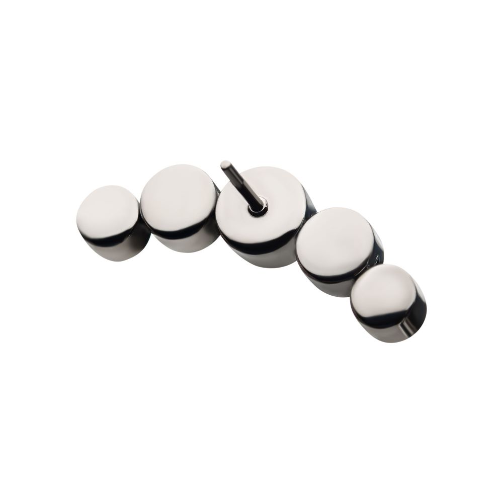 Titanium Threadless 5-Bezel Set Synthetic Opal Cluster Top