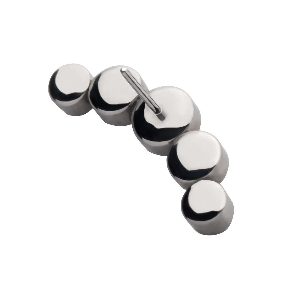 Titanium Threadless with Transgender Bezel Set CZ 5-Cluster Front Facing Top