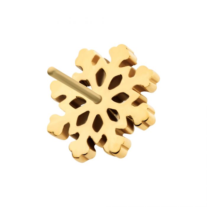 24Kt Gold PVD Titanium Threadless Snowflake Top