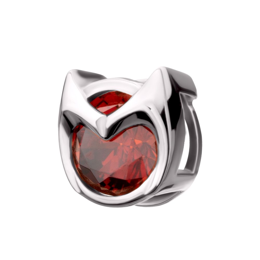 14Kt White Gold Marvel Wandavision 3D Tiara with Red Gem Threadless Top