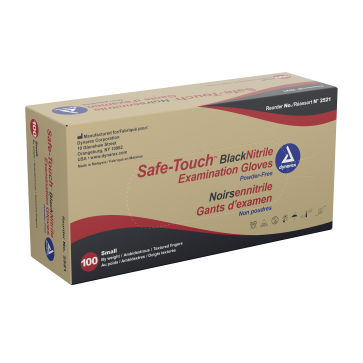 Dynarex Safe-touch Black Nitrile gloves
