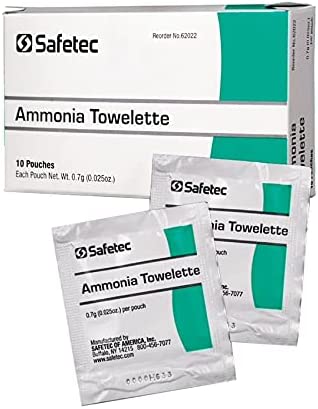 Safetec Ammonia Inhalant Pouches First Aid 10 per Box