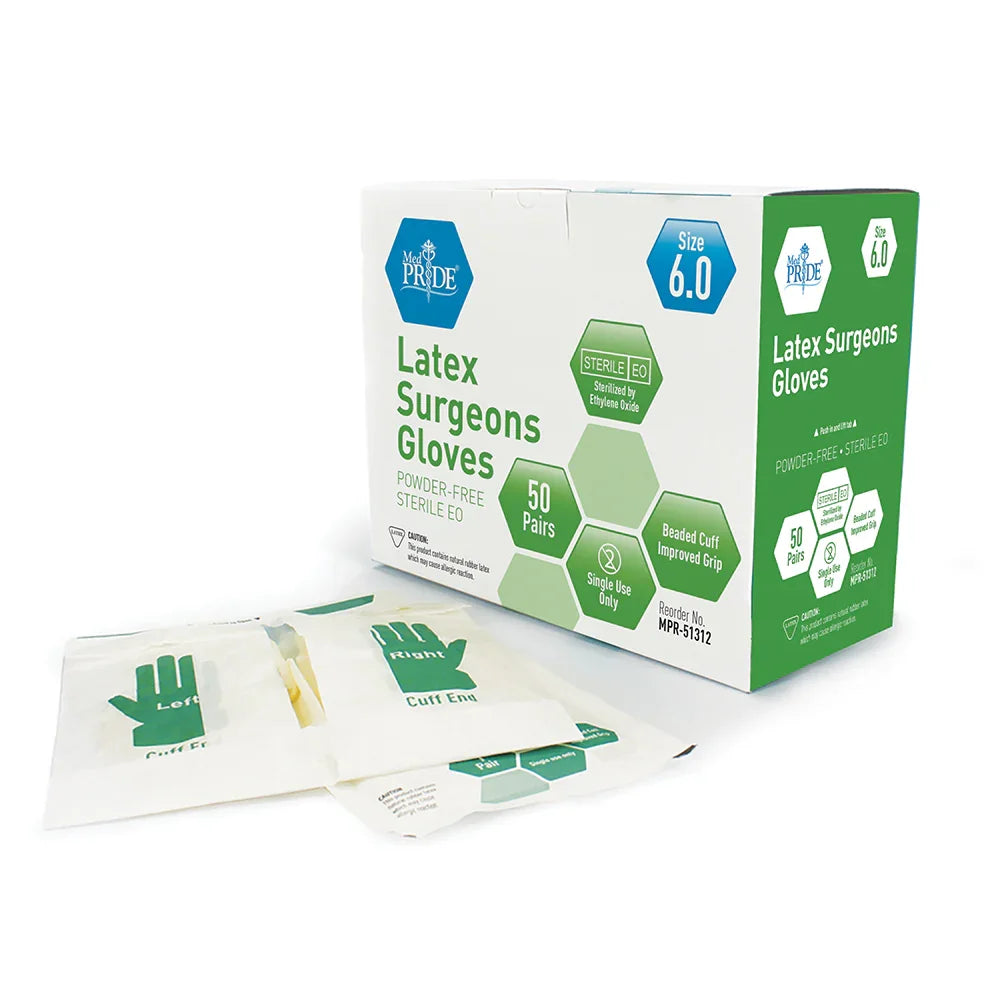 Med Pride Sterile Latex Surgeons Gloves