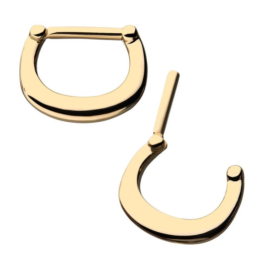 Gold minimalist crescent-shaped hoop earrings