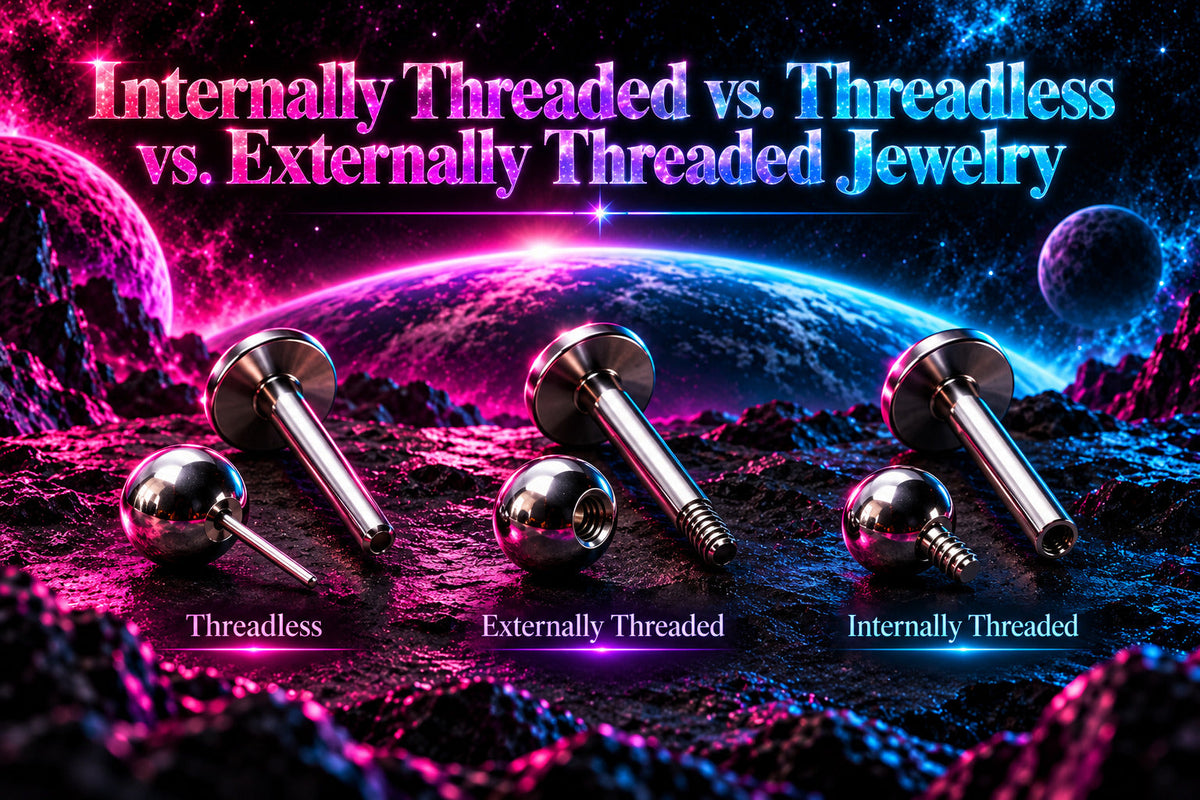 Internally Threaded vs Threadless vs Externally Threaded Jewelry