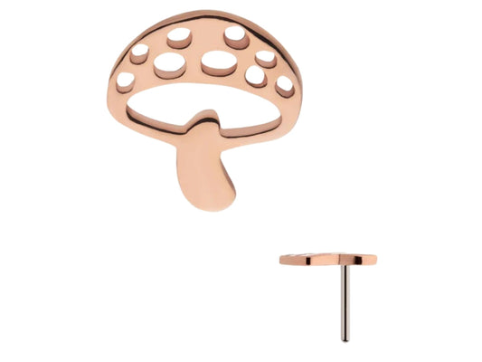 Rose gold mushroom flat back earring