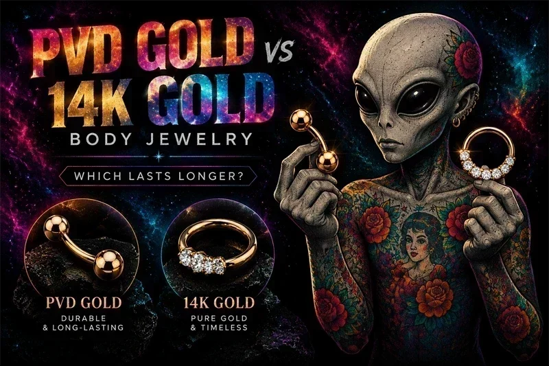 PVD Gold vs 14K Gold Body Jewelry: What Lasts Longer?