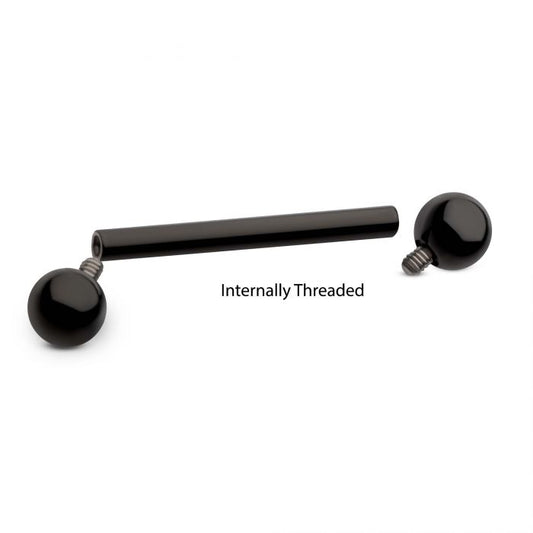 Black internally threaded barbell shaft