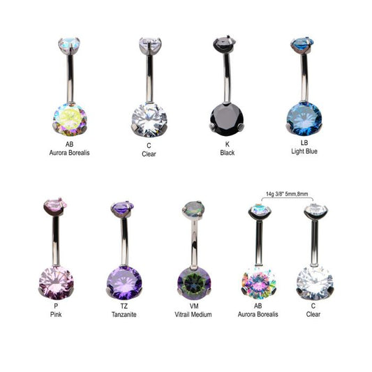 Colorful stone belly button rings collection