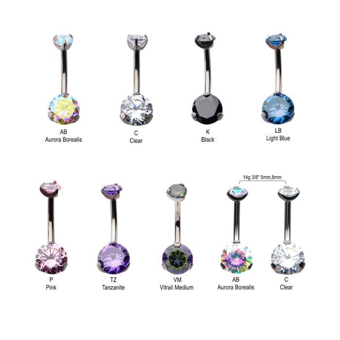 Colorful stone belly button rings collection