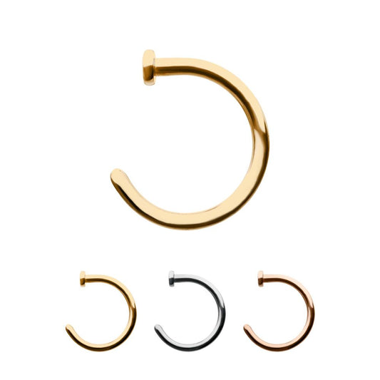 14kt Gold with 2mm Flat Back Nose Ring