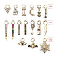 14Kt Yellow Gold Clear CZ Bar with Dangle Prong Set Round Clear CZ Charm