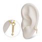 14Kt Yellow Gold Clear CZ Bar with Dangle Prong Set Round Clear CZ Charm