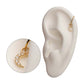 14Kt Yellow Gold Crescent Moon with  Prong Set 5 Clear CZ Dangle Charm