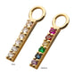 14Kt Yellow Gold Bar with Prong Set 6 CZ Charm