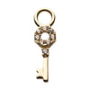 14Kt Yellow Gold Key with Prong Set 8 Clear CZ Charm